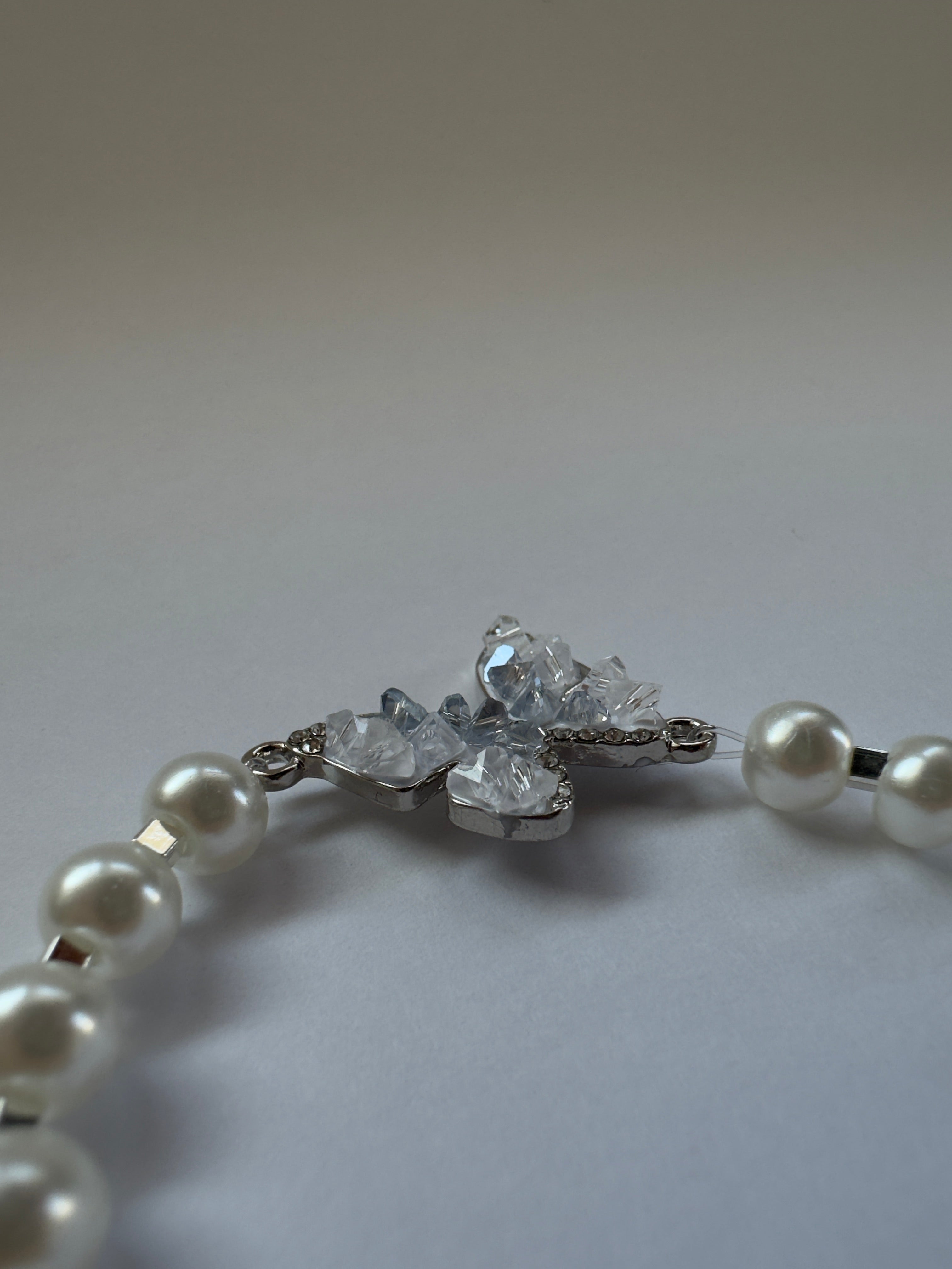 Butterfly Pearl Silver Bracelet