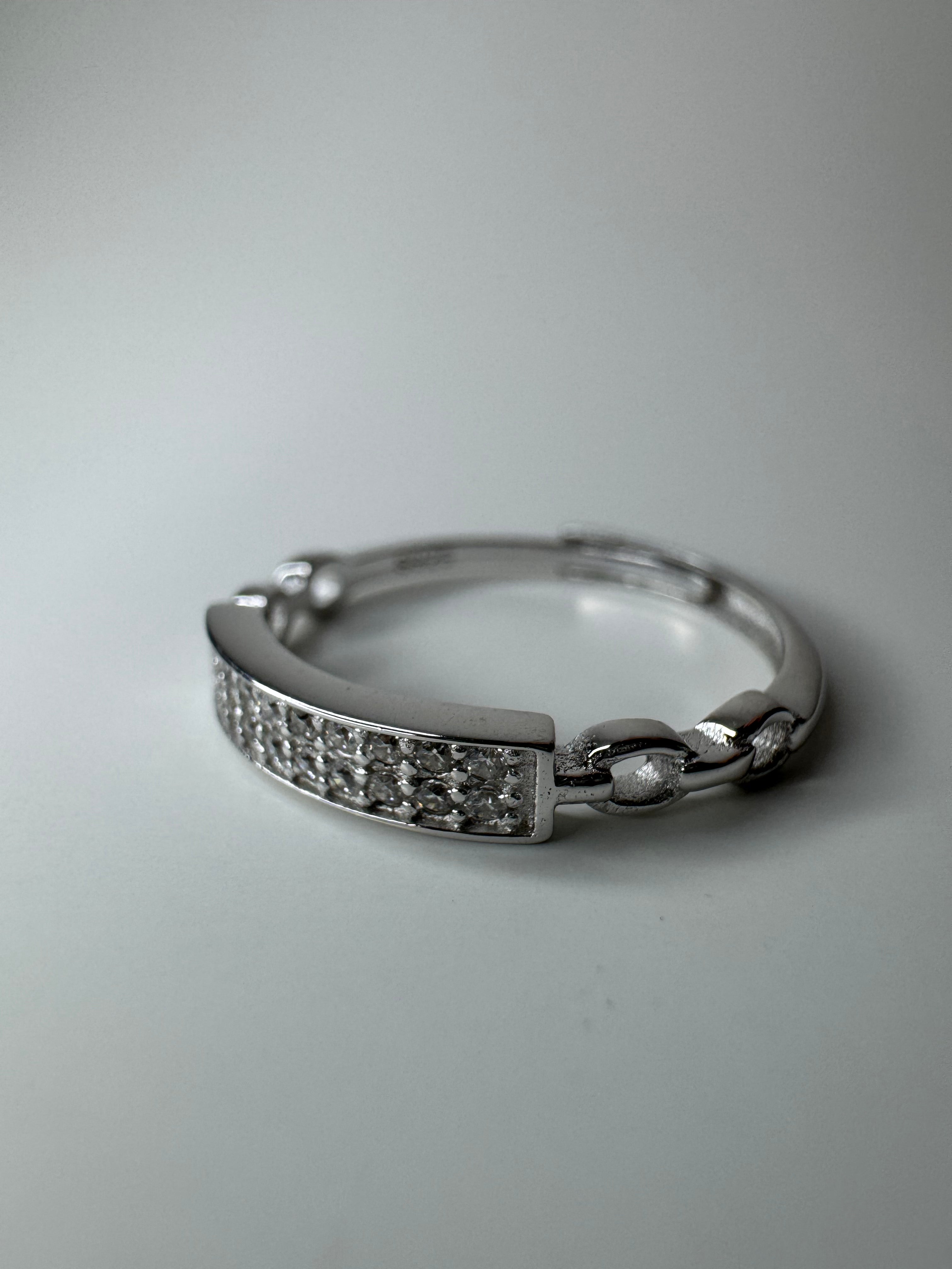 Chain Adjustable Silver Ring