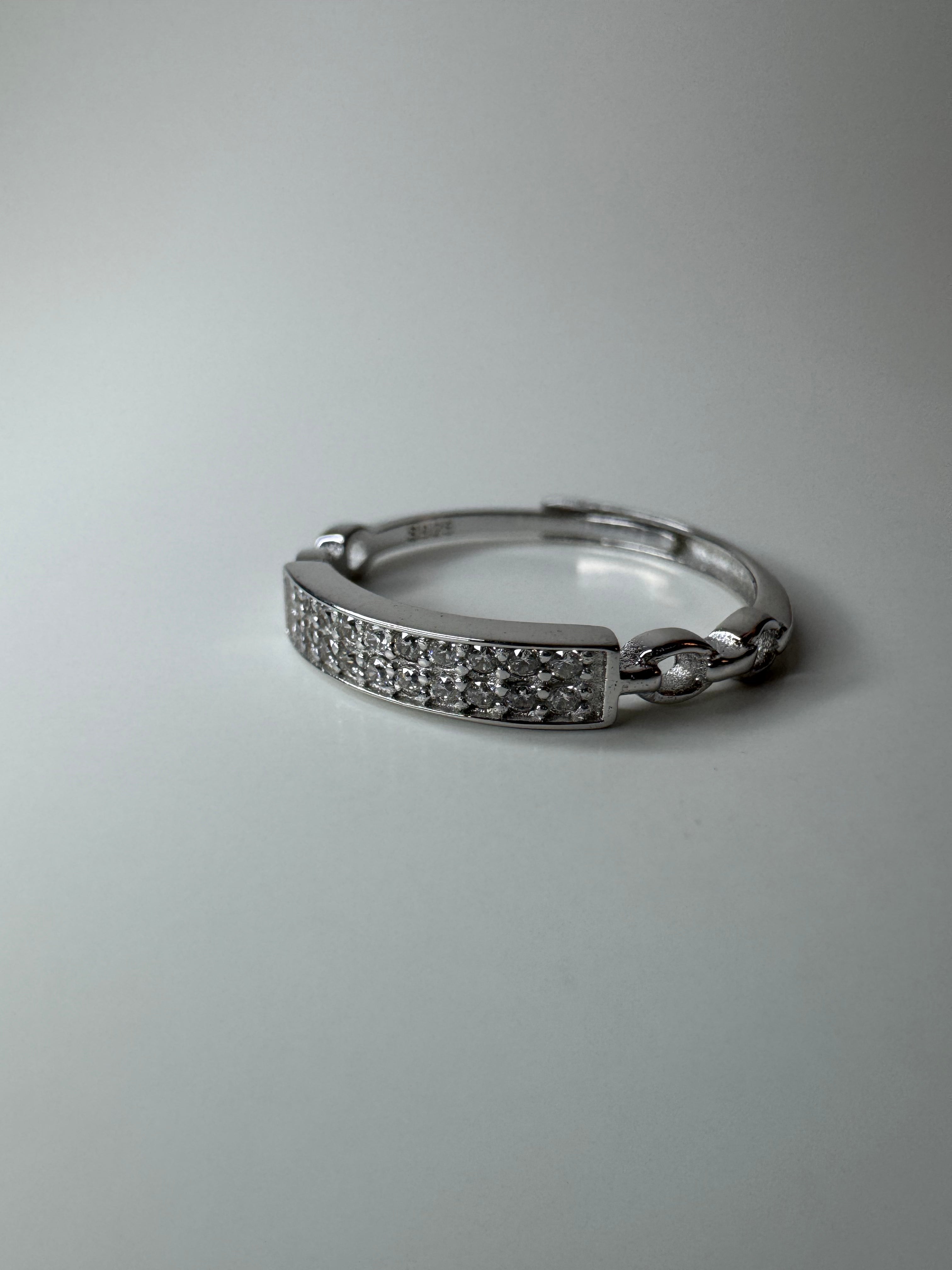 Chain Adjustable Silver Ring