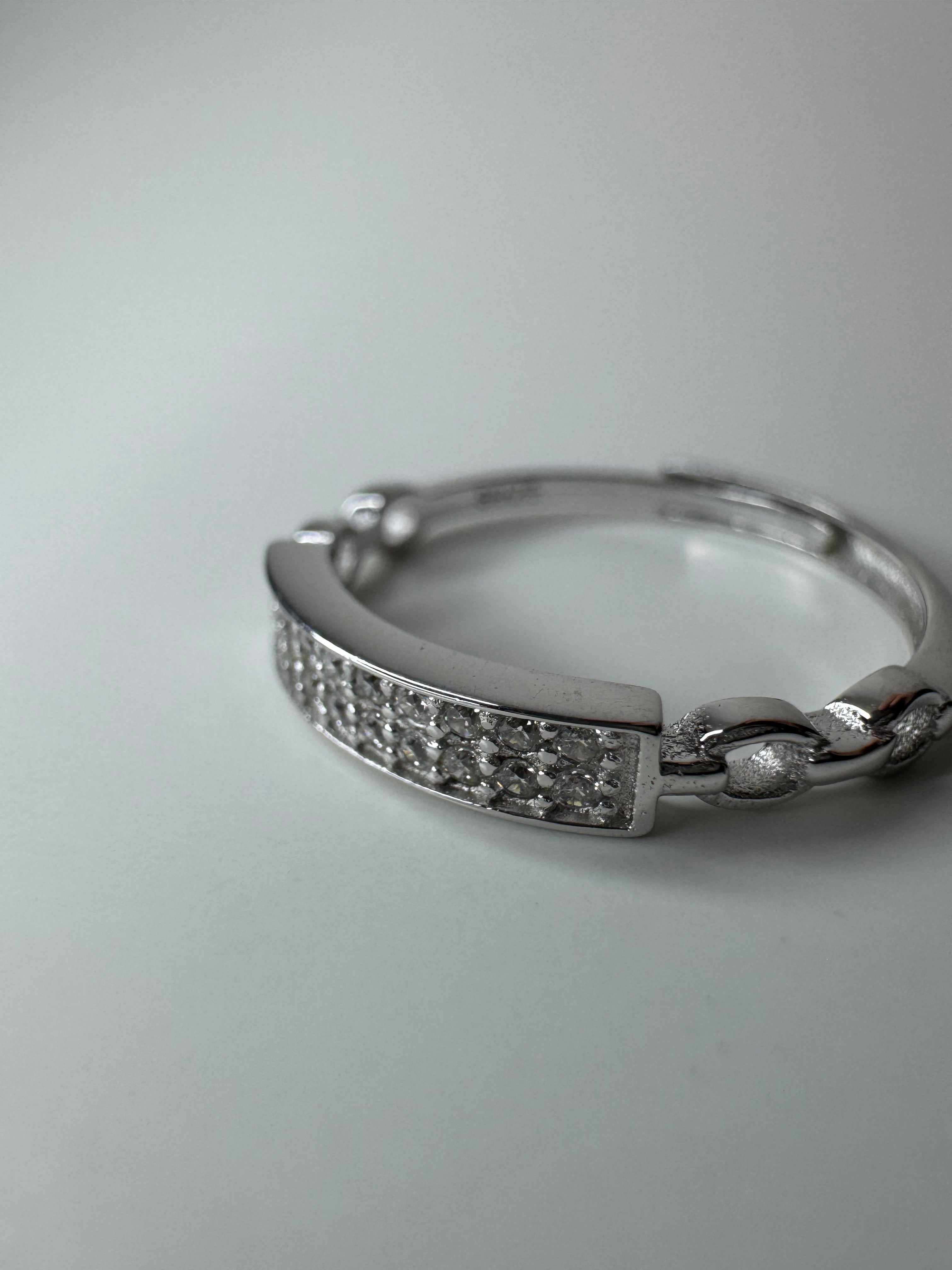 Chain Adjustable Silver Ring