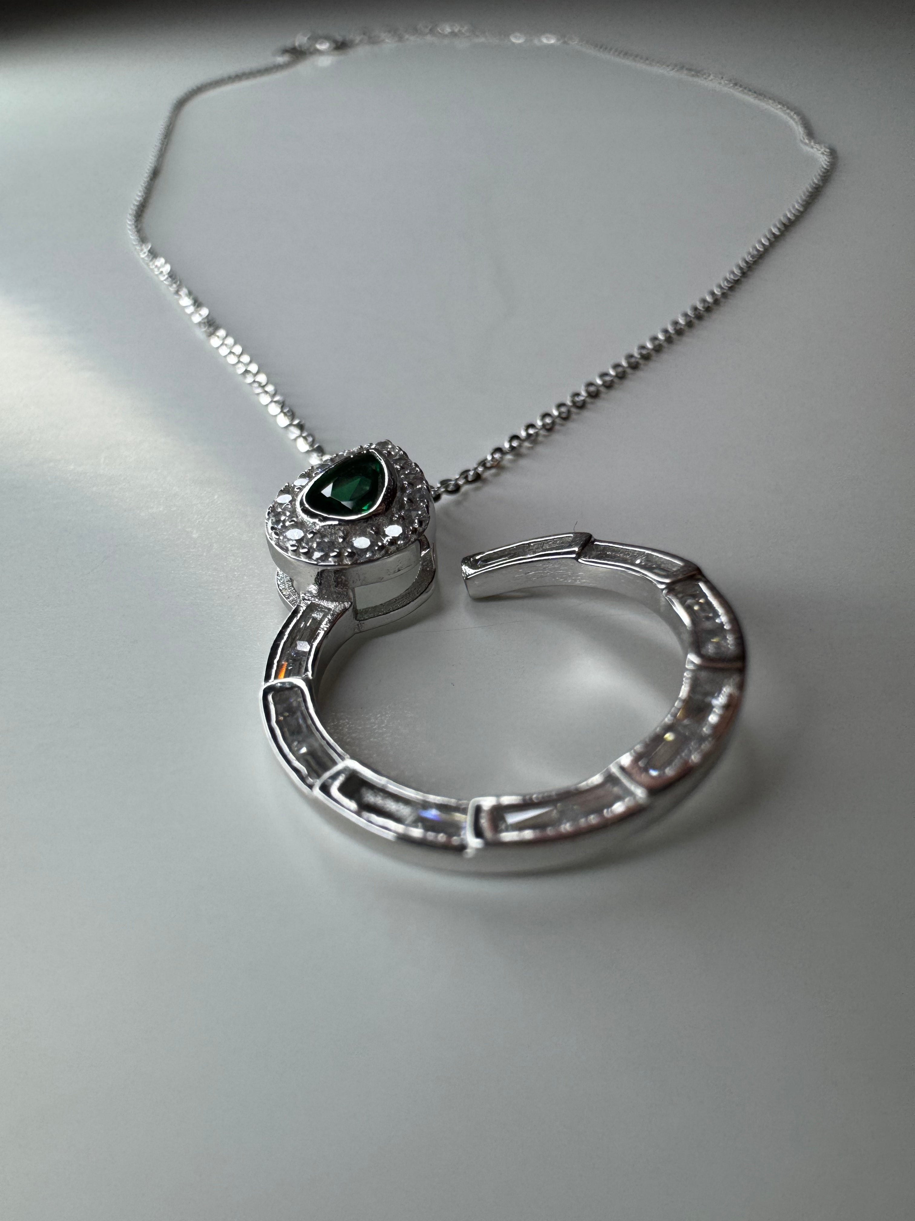 Delicate Halo Silver Necklace