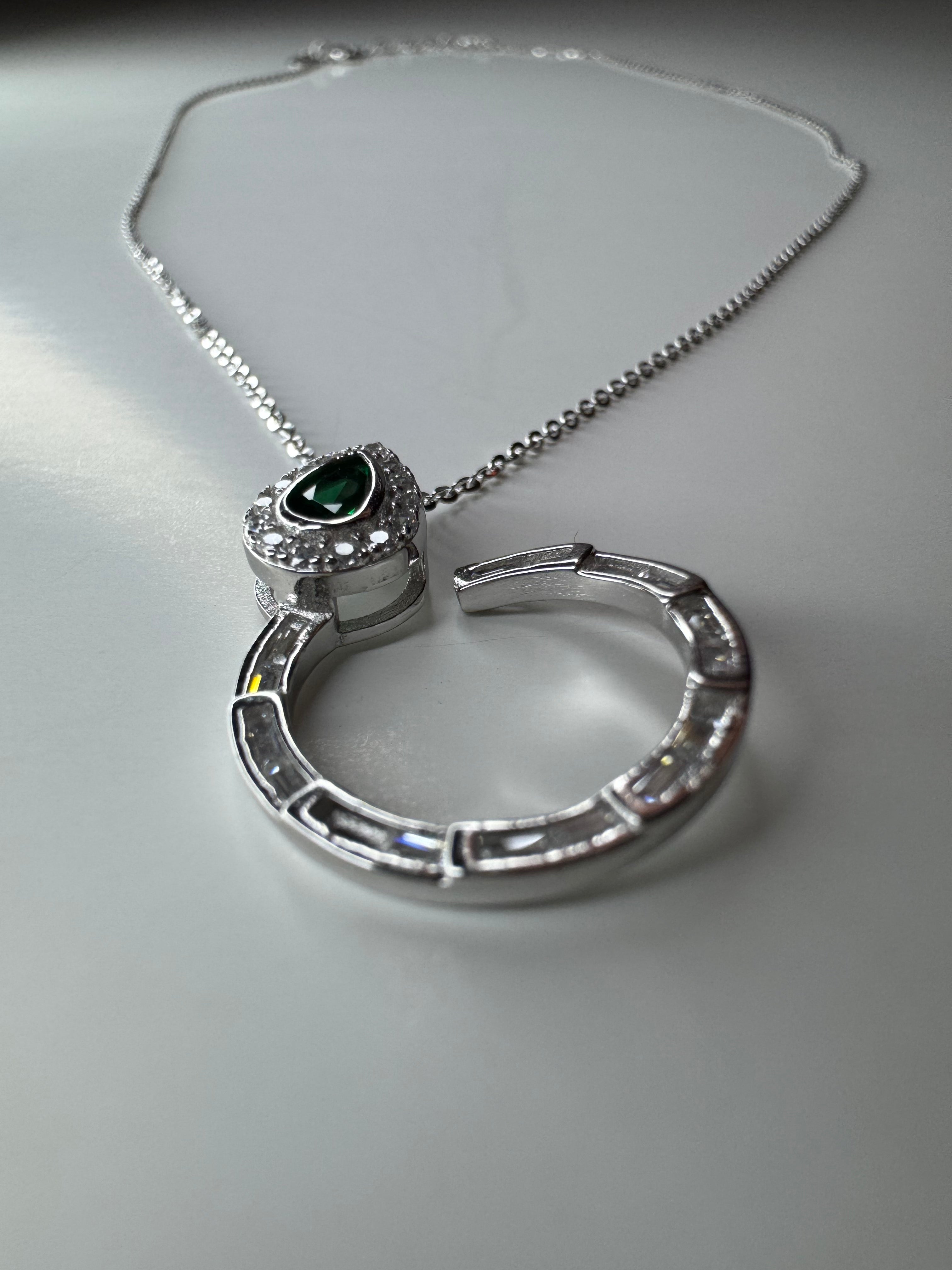 Delicate Halo Silver Necklace