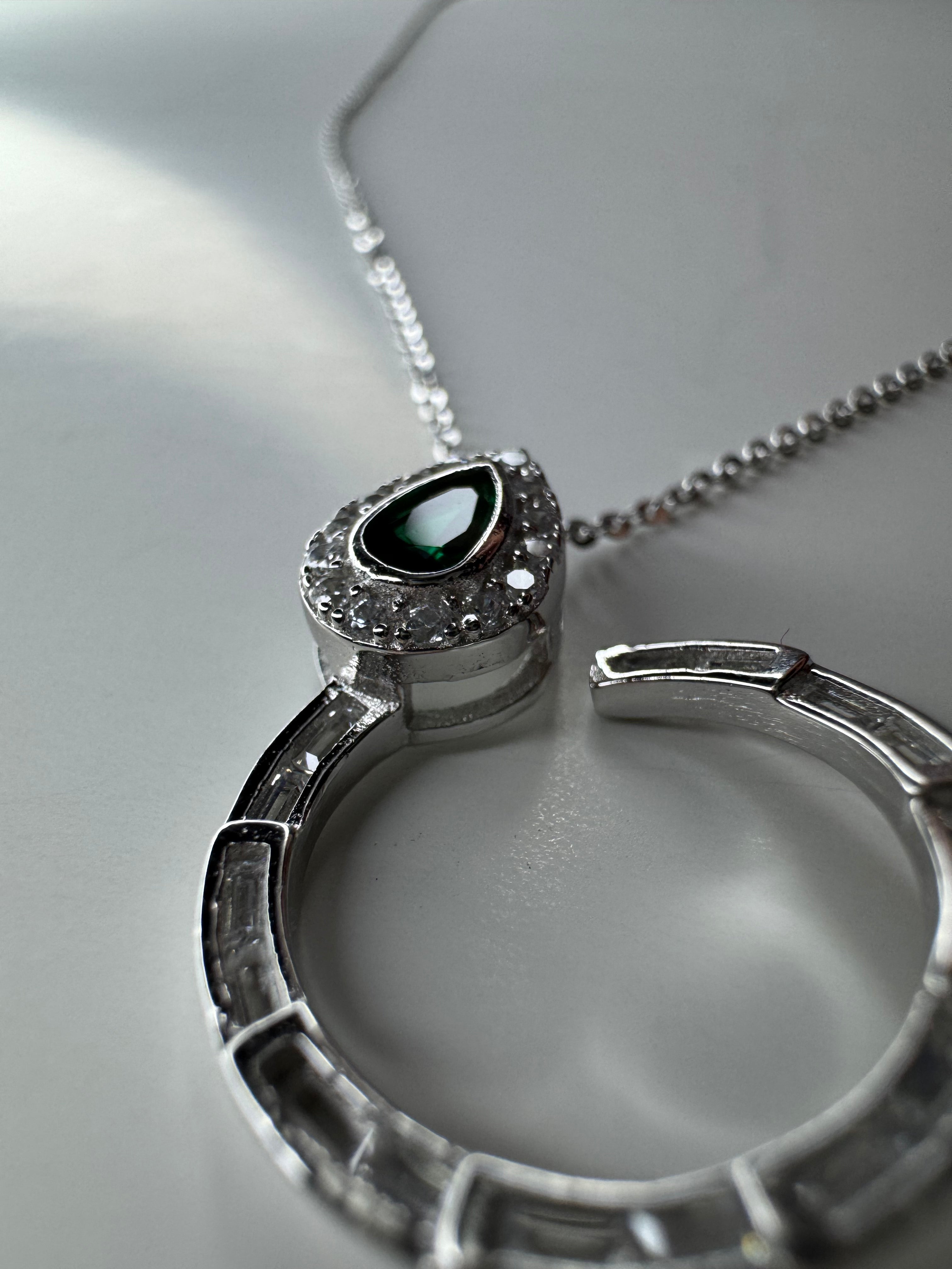 Delicate Halo Silver Necklace