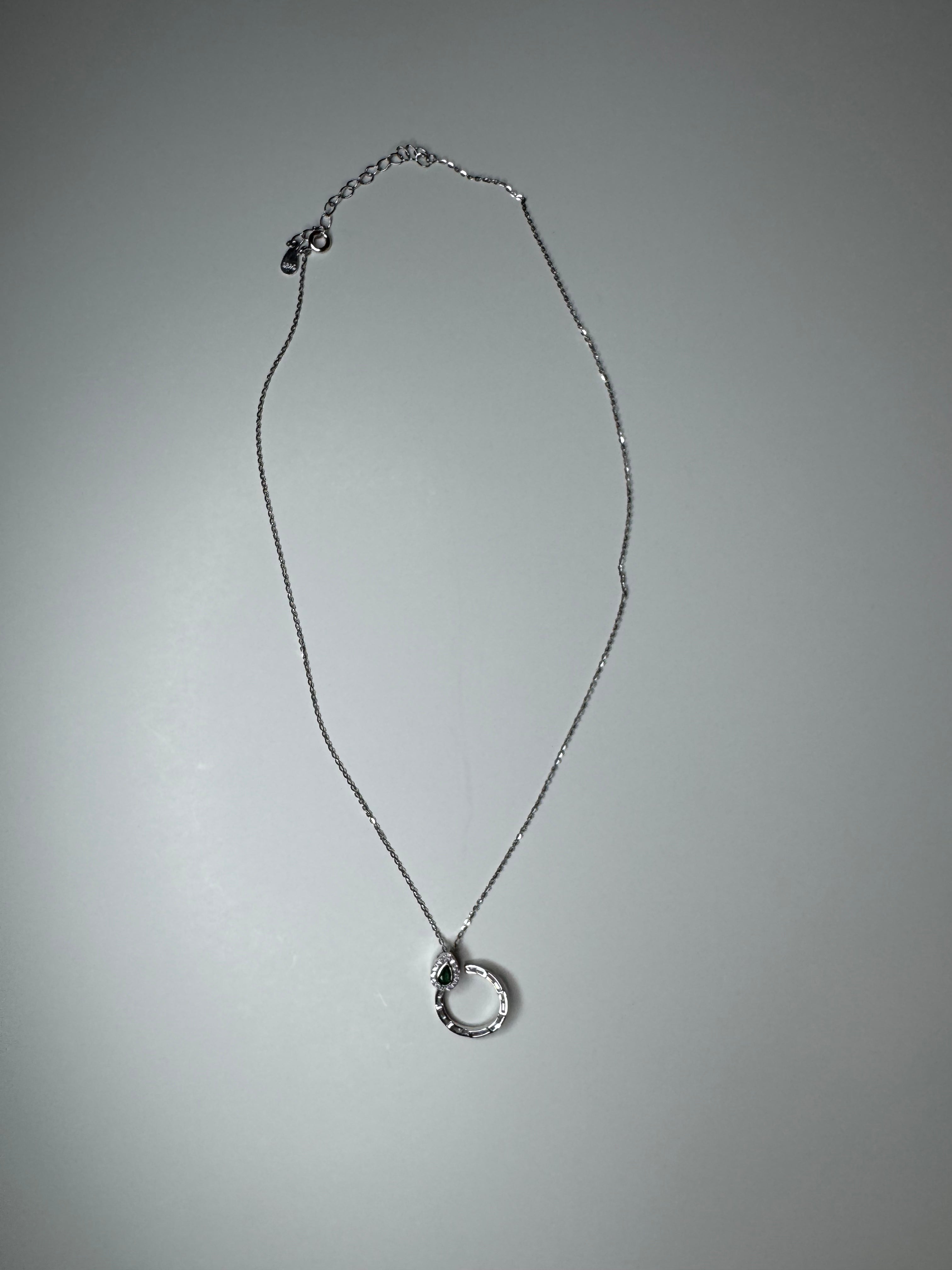 Delicate Halo Silver Necklace